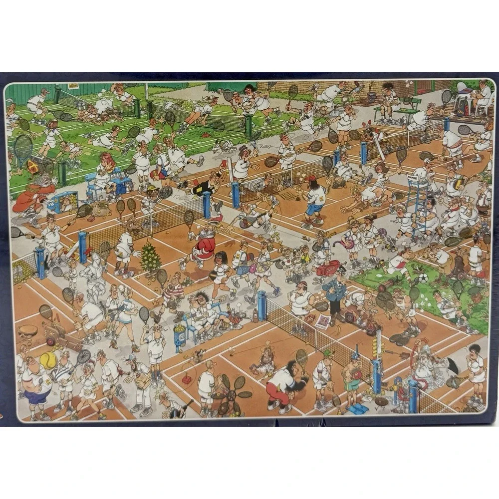 Jan van Haasteren THE TENNIS COURT 17076 Comic Puzzle 1000 Piece New SEALED